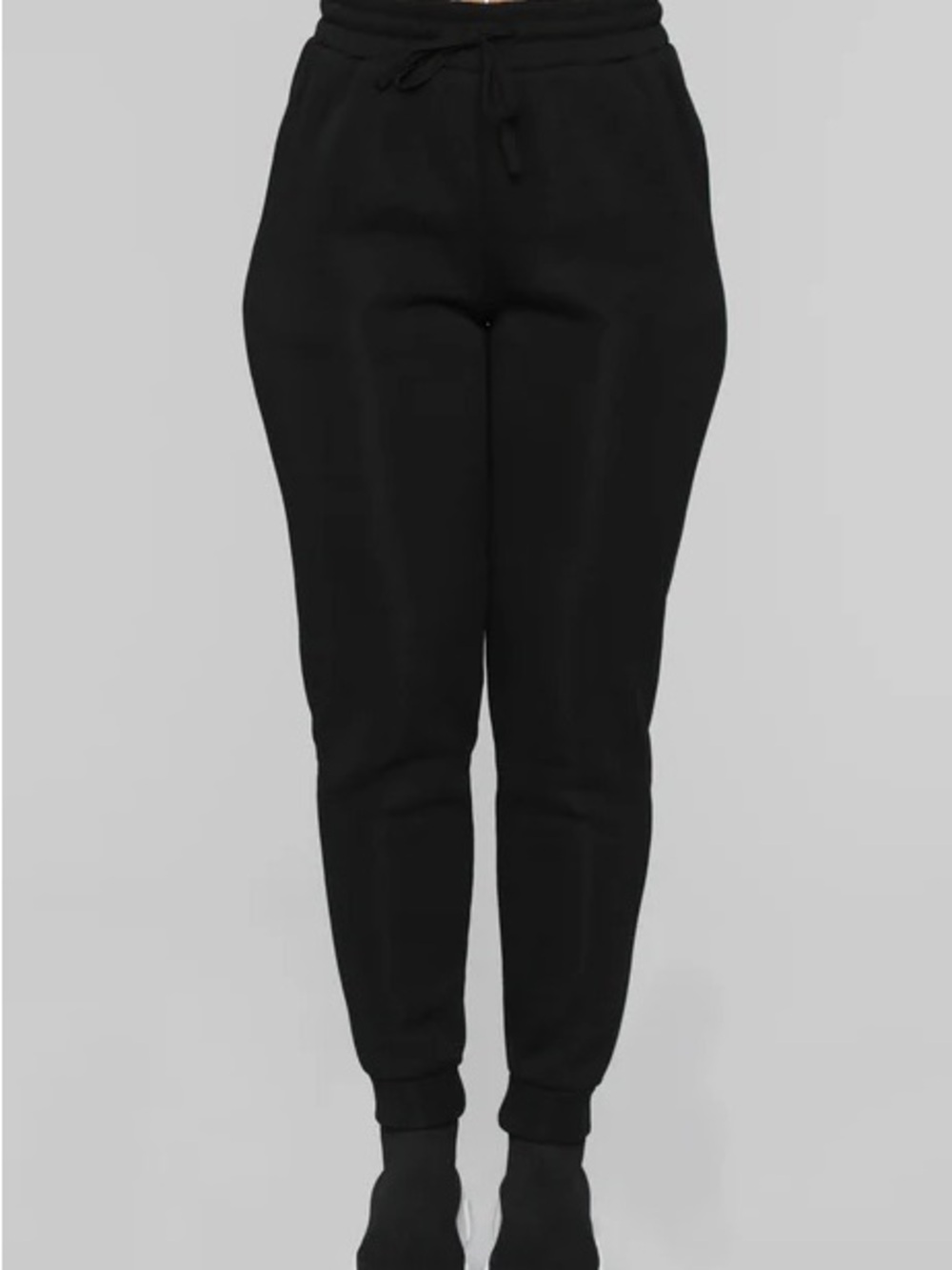 Fashion Nova Black Slim Drawstring Joggers